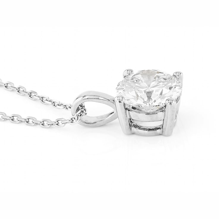 14K White Gold Round IGI Certified Lab Grown Diamond Solitaire Pendant
With Chain 2.0ct, F/VS2