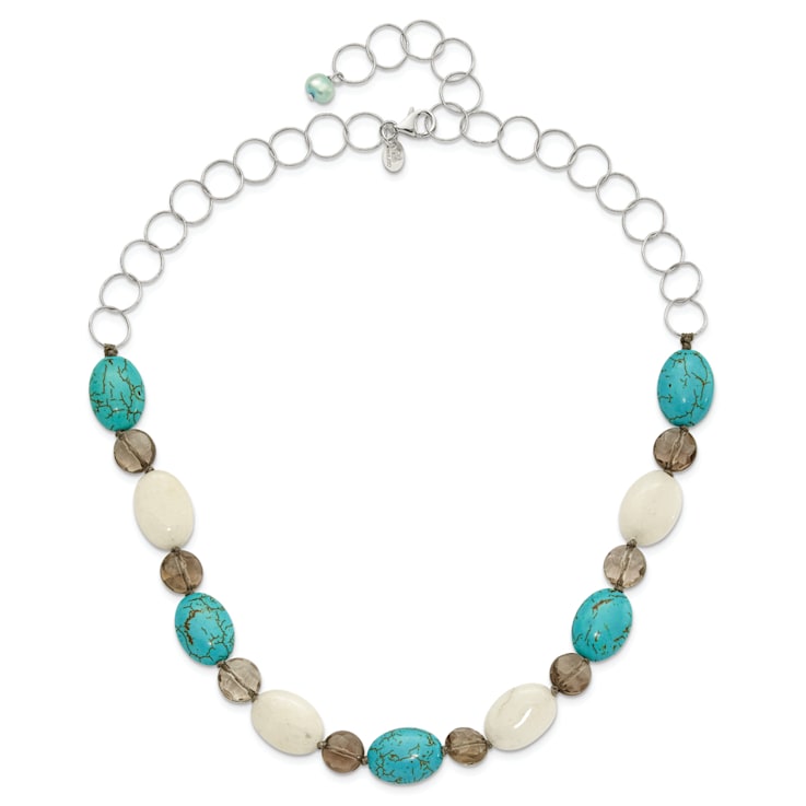 Blue Stabilized Magnesite Bead Necklace Adjustable Length