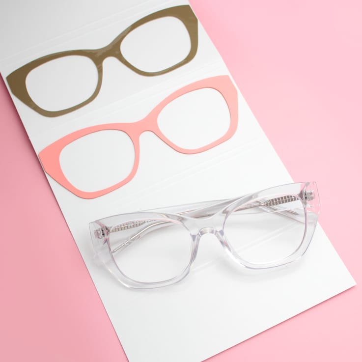 Peach Glamor Weslyn Reader and Eyewear Applique Set +1.25 Strength