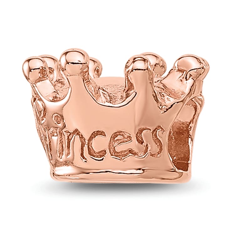 14K Rose Gold Over Sterling Silver Princess Crown Bead