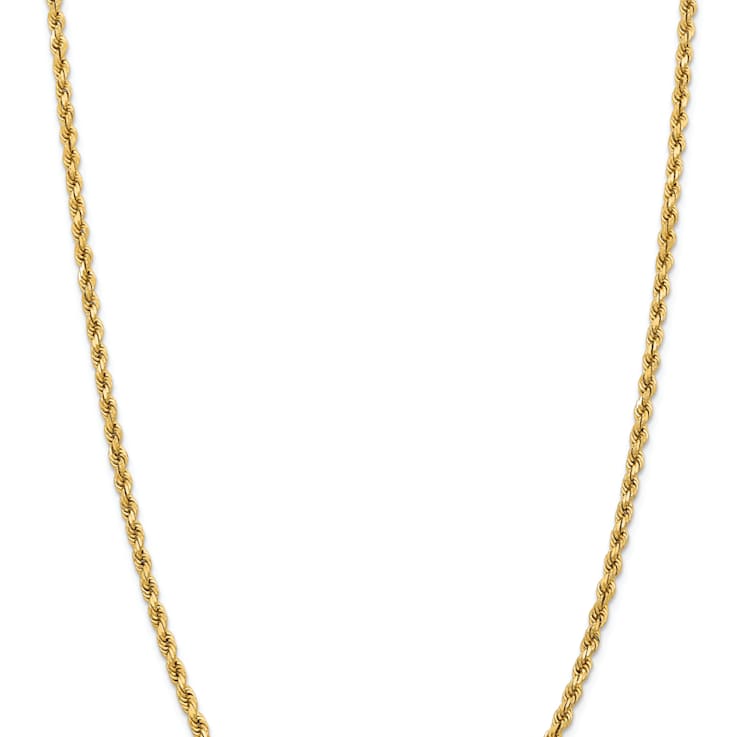 14k Yellow Gold 3.75mm Solid Diamond-Cut Rope 22 Inch Chain