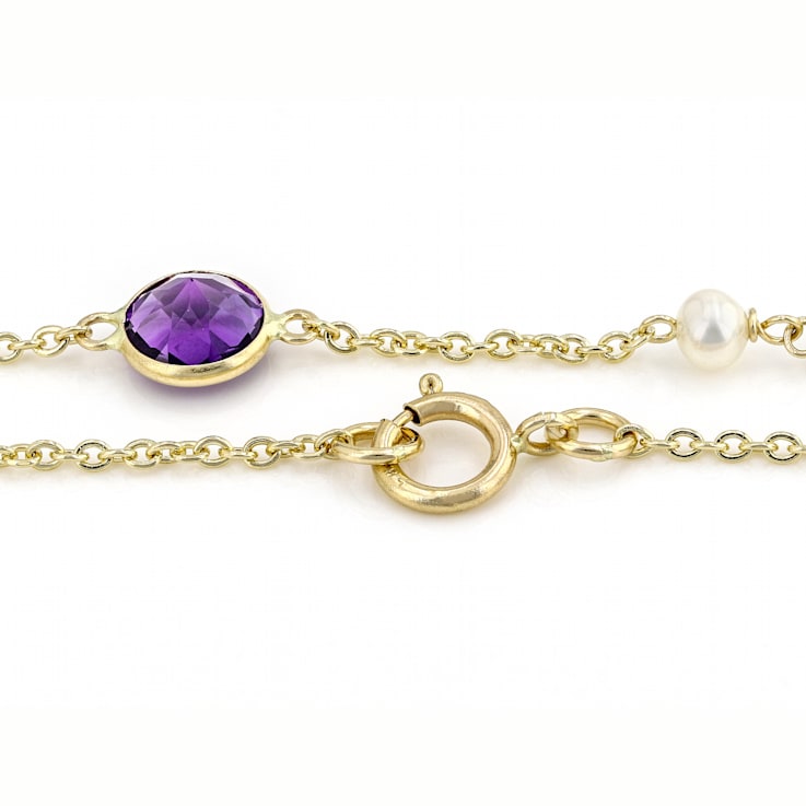 Multi-Gem 14k Yellow Gold Necklace 9.63ctw