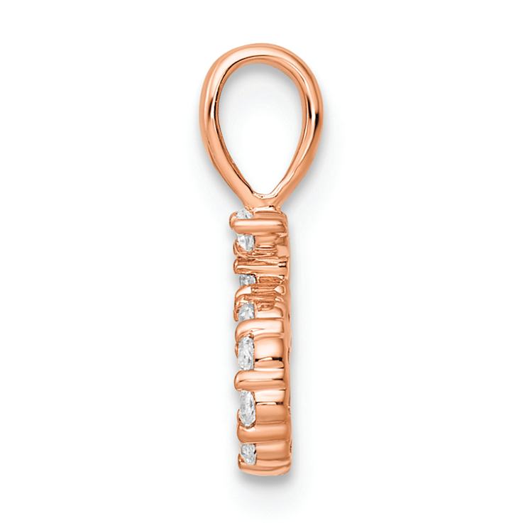 14k Rose Gold Diamond Number 5 Pendant