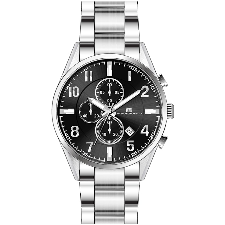Oceanaut Men's Escapade Black Dial, Stainless Steel Watch