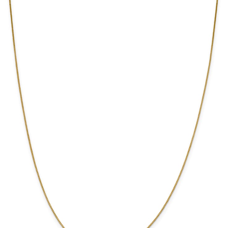 18K Yellow Gold 0.9mm Solid Box 18 Inch Chain
