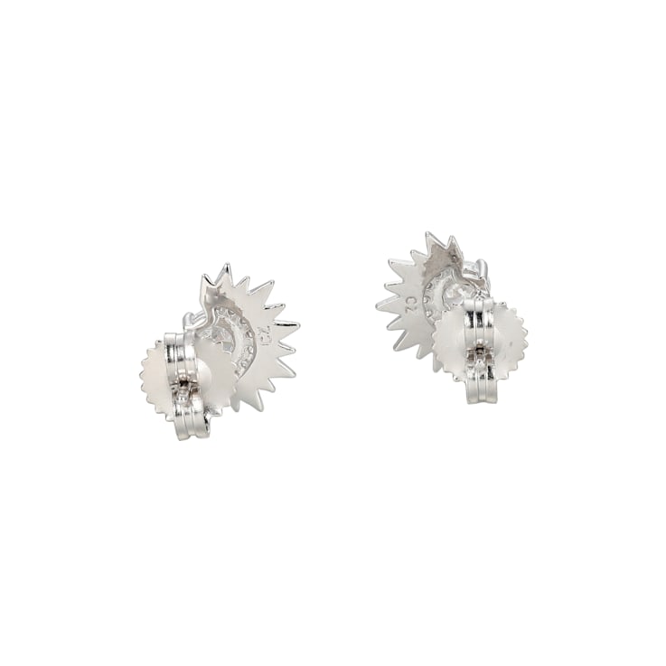 White Cubic Zirconia Rhodium Over Sterling Silver Stud Earrings 0.91ctw