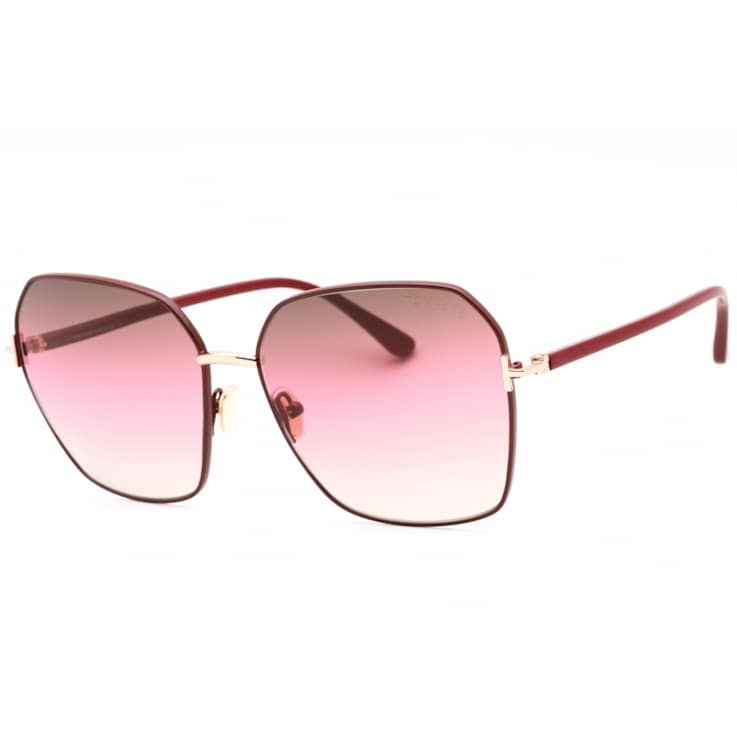 Tom Ford Shiny Bordeaux Frame / Gradient Brown Lenses Sunglasses