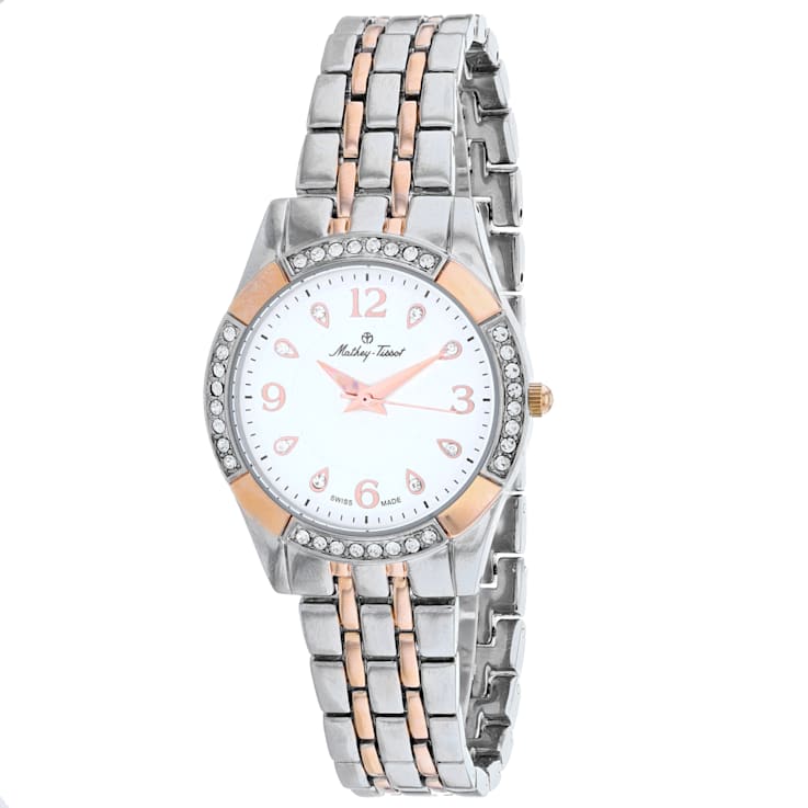 Mathey Tissot Women's FLEURY 2568 White Dial, Two-tone Rose Stainless
Steel Watch