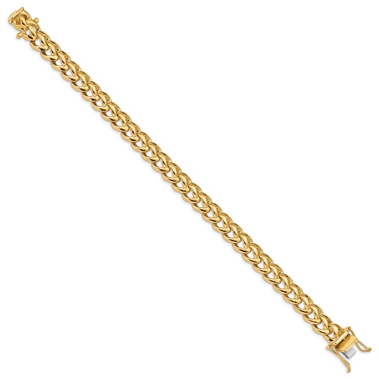 14k Yellow Gold and 14k White Gold 8.6mm Hand-Polished Fancy Link Bracelet