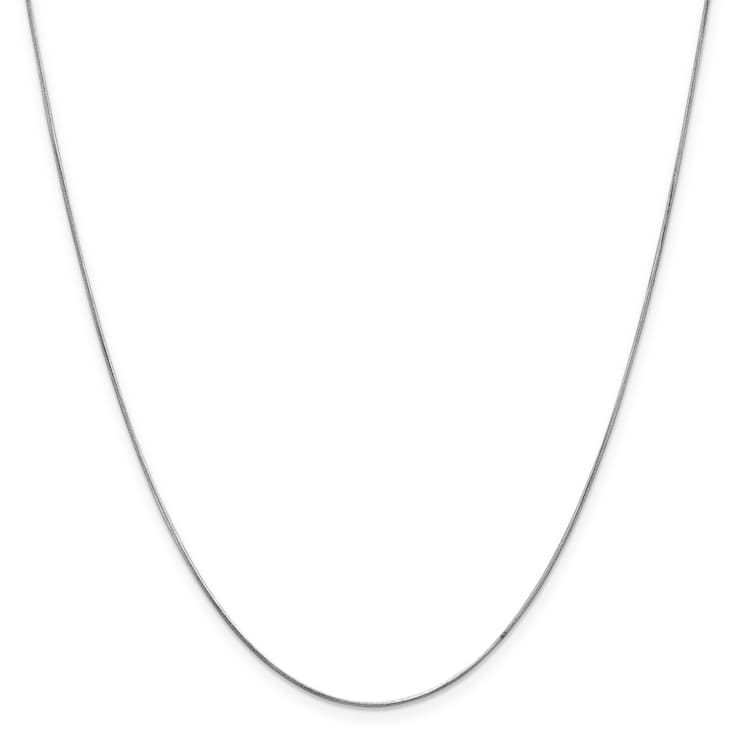 14K White Gold 0.6mm Round Snake Chain Necklace
