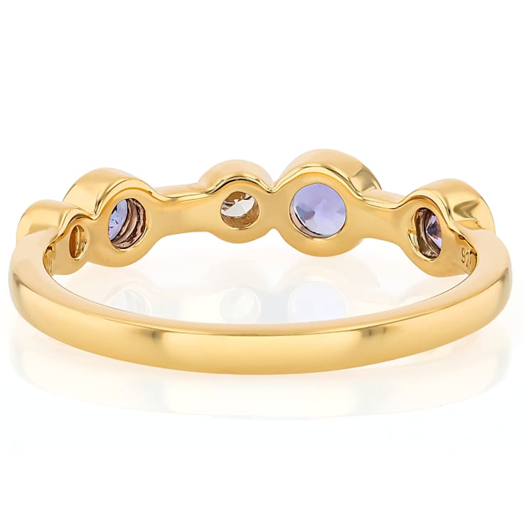 Tanzanite And Lab-Grown Diamond Band Ring In 18K Gold Over Sterling
Silver 0.44ctw