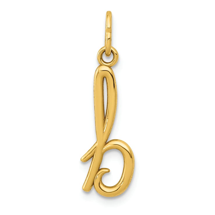 10K Yellow Gold Polished Letter b Initial Charm