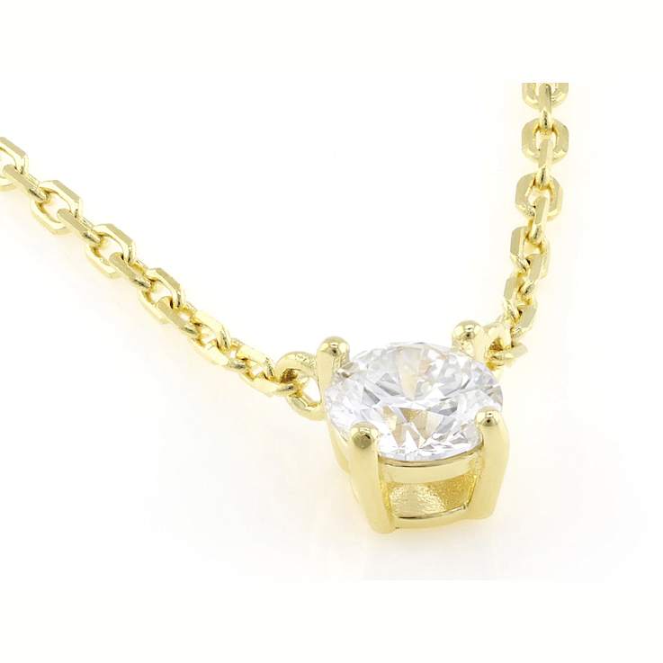 Elegant Lab-Grown Diamond Solitaire Pendant Necklace In 18K Gold Over
Sterling Silver