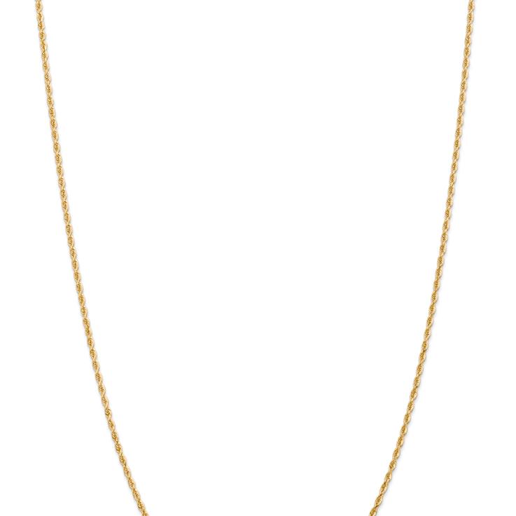 14k Yellow Gold 2mm Solid Diamond-Cut Quadruple Rope 30 Inch Chain
