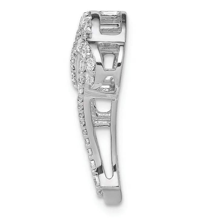 Rhodium Over 14K White Gold 1/2ct. Diamond Infinity and Heart Chain
Slide Pendant