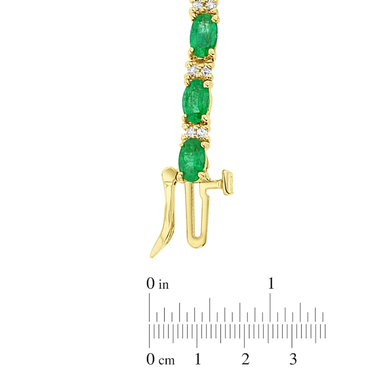 5.50ctw Emerald and Diamond Bracelet in 14k Yellow Gold