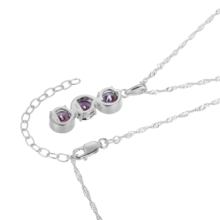 Purple Cubic Zirconia Platinum Over Sterling Silver February Birthstone
Pendant 6.36ctw