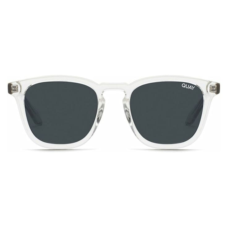 QUAY "JACKPOT" Clear Square Frame / Smoke Lenses Sunglasses