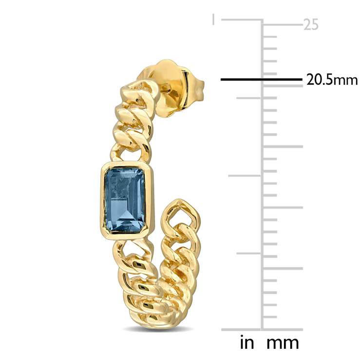 London Blue Topaz 14K Yellow Gold Earrings 0.8ctw