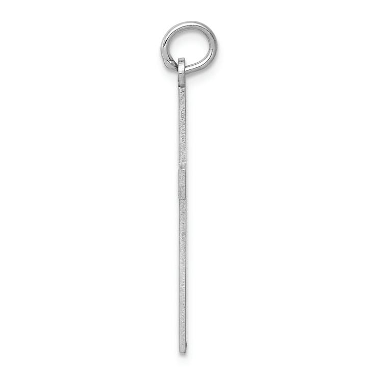 Rhodium Over 14k White Gold Laser Designed Cross Pendant