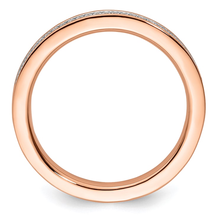 14K Rose Gold Stackable Expressions Diamond Ring 0.096ctw