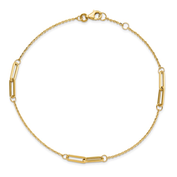 14K Yellow Gold Polished with .5-inch Extension Anklet