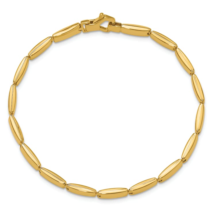 14k Yellow Gold Polished 3.3mm Fancy Link Bracelet