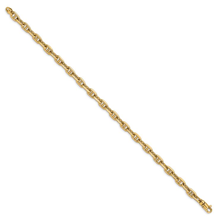 10k Yellow Gold 5.1mm Hand-polished Fancy Link Bracelet