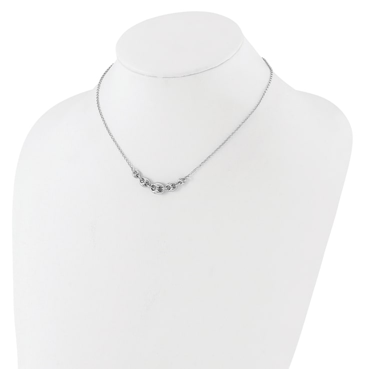 Rhodium Over Sterling Silver 16-inch with 2-inch Extension Necklace