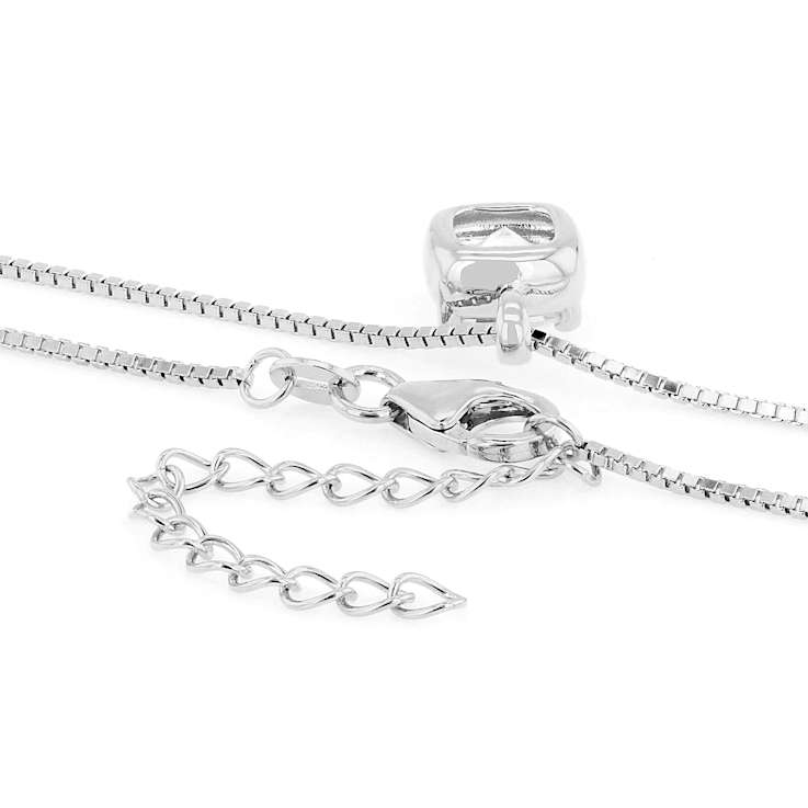 Moissanite Cushion-Cut Solitaire Pendant In Platinum-Enhanced Sterling
Silver 2.00ctw Diamond Equivalent Weight