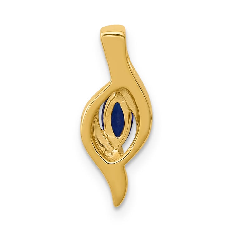 10k Yellow Gold and Rhodium Over 10k Yellow Gold Diamond and 0.29 cttw
Marquise Sapphire Pendant