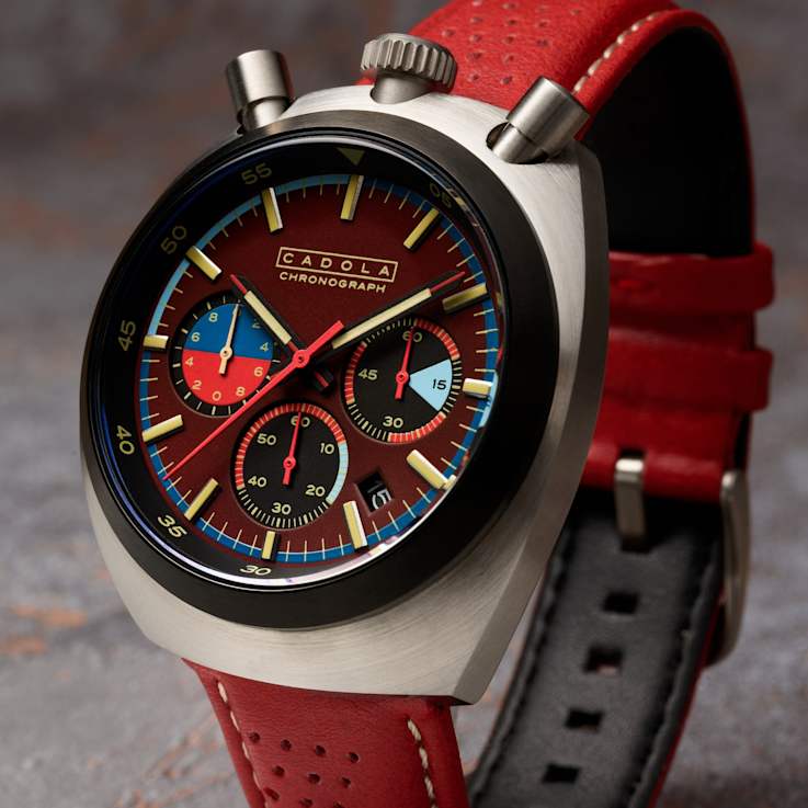 Cadola Testa Di Toro Red Dial Black Bezel Red Stainless Steel Band
Chronograph Watch