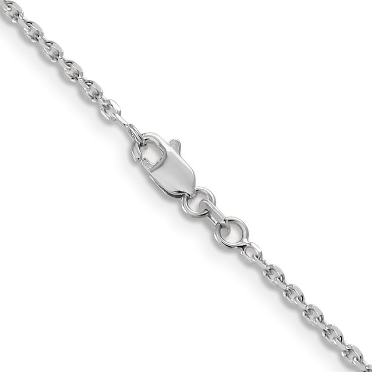 14K White Gold 1.65mm Diamond-cut Cable Chain Necklace