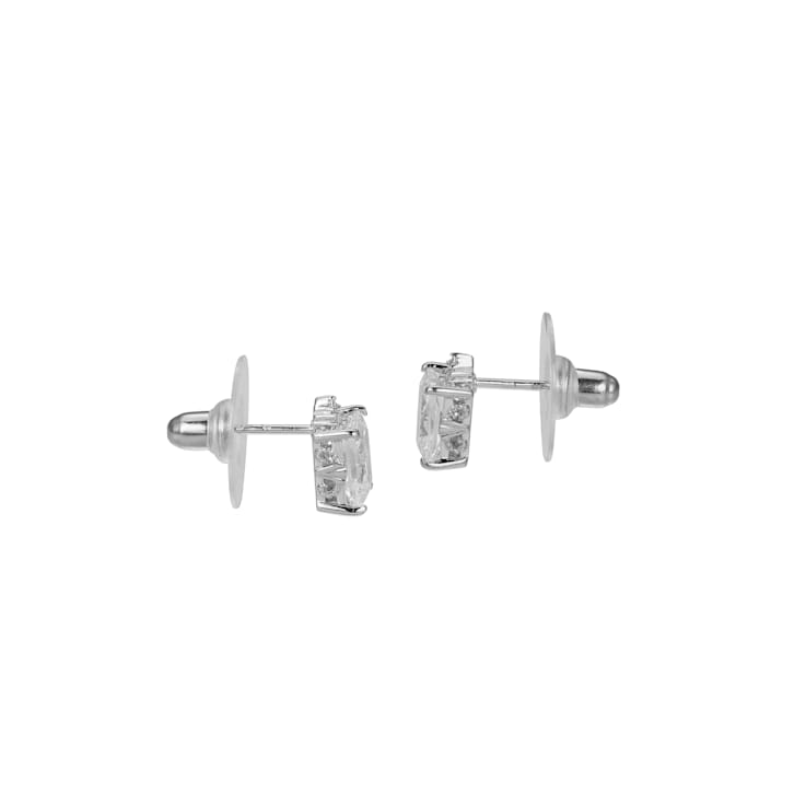 White Cubic Zirconia Platineve Stud Earrings 3.02ctw