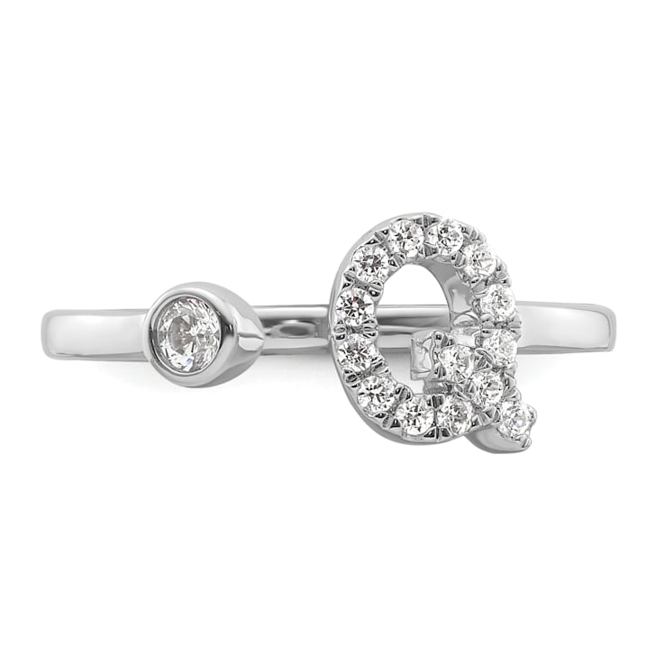 Rhodium Over 14K White Gold Lab Grown Diamond VS/SI GH, Initial Q
Adjustable Ring
