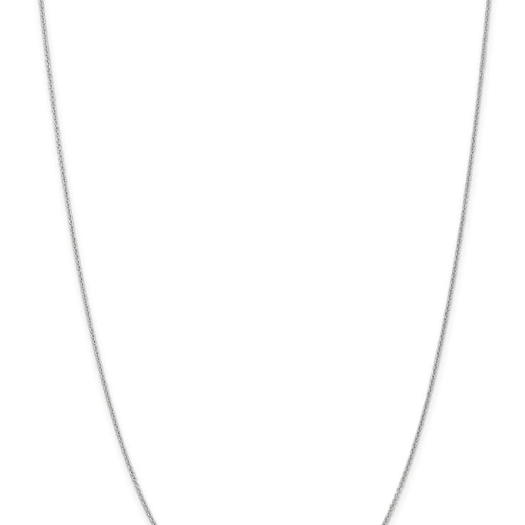 Rhodium Over 10k White Gold 1.2mm Solid Cable 16 Inch Chain