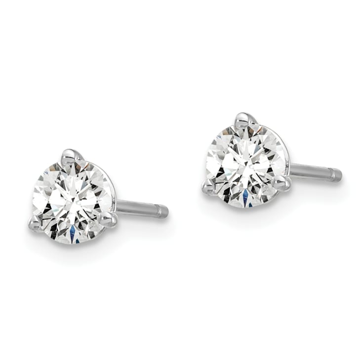 14K White Gold Lab Grown Diamond 2/3ctw VS/SI GH 3 Prong Earrings