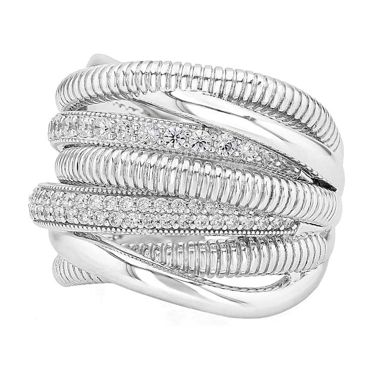Judith Ripka Jubilee Seven-Band Ring In Sterling Silver