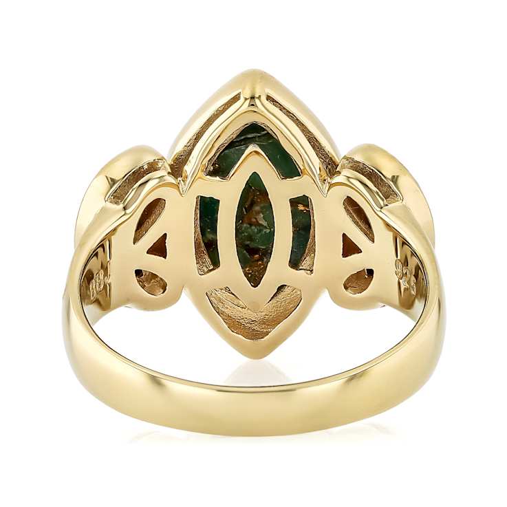 Mohave Turquoise Cocktail Ring In 18K Gold Over Sterling Silver