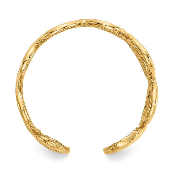 14K Yellow Gold Scroll Toe Ring