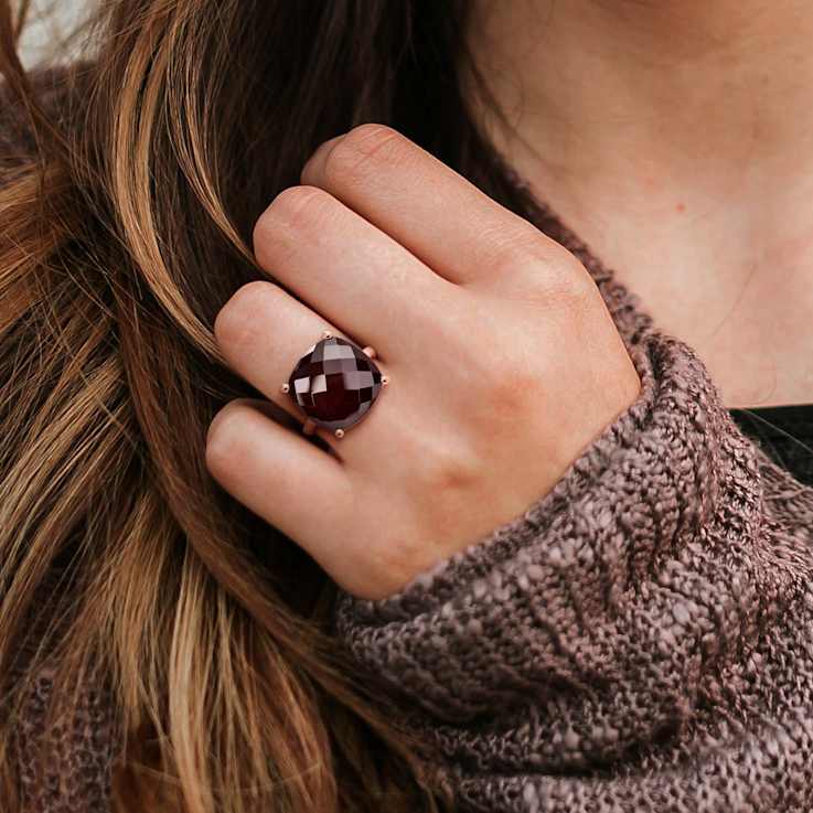 Garnet 14K Rose Gold Ring 15.00ctw