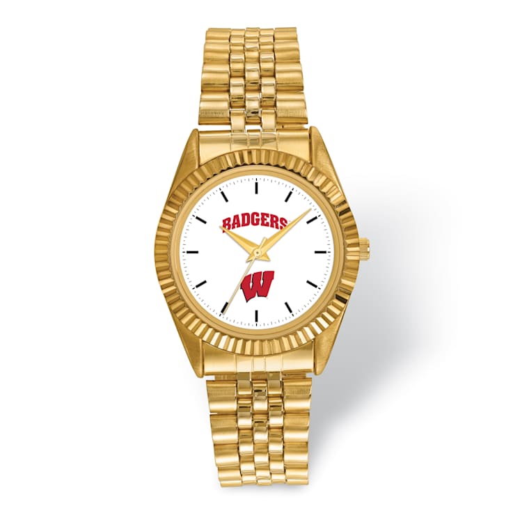 LogoArt University of Wisconsin Pro Gold-tone Gents Watch