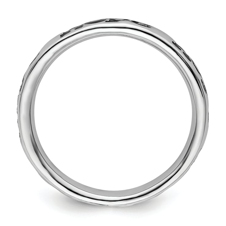 Sterling Silver Stackable Expressions Expressions Polished Enameled Hope Ring