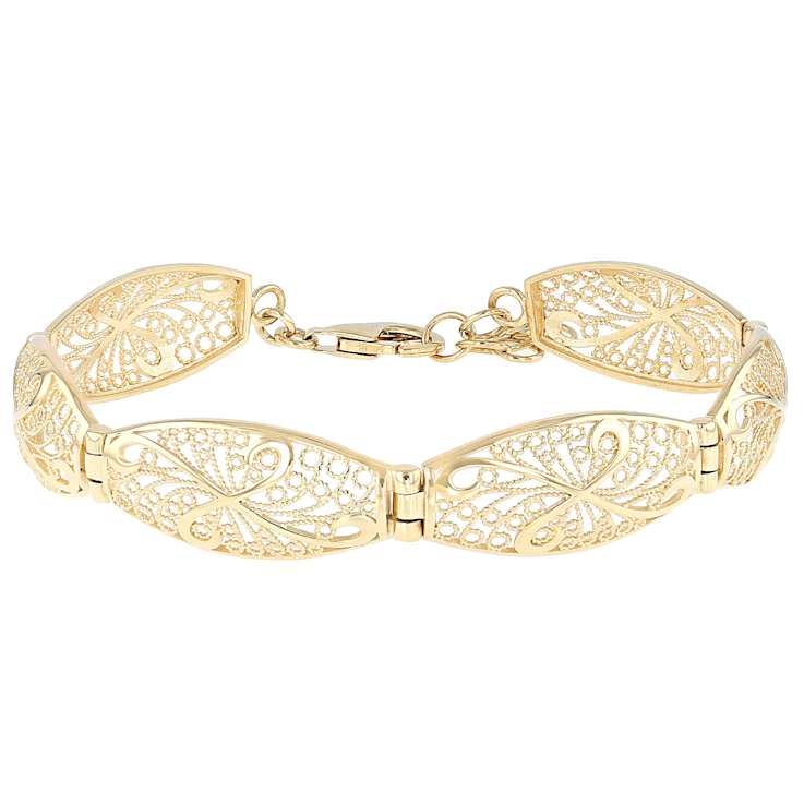 Filigree Bracelet In 18K Gold Over Sterling Silver