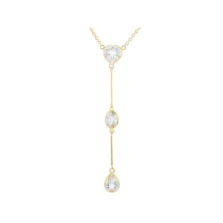 White Topaz 14k Yellow Gold Drop Necklace 3.51ctw