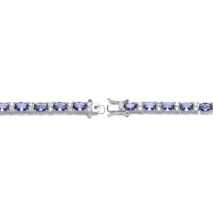 Amethyst Color CZ Tennis Bracelet In Sterling Silver
