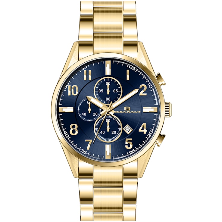 Oceanaut Men's Escapade Blue Dial, Yellow Stainless Steel Watch