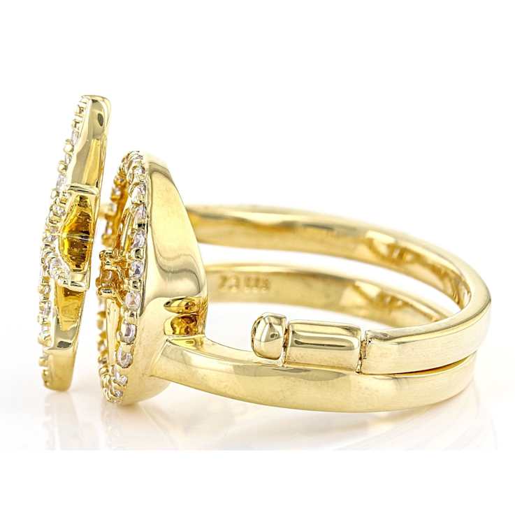 CZ Star Ring In 18K Gold Over Sterling Silver 0.86ctw