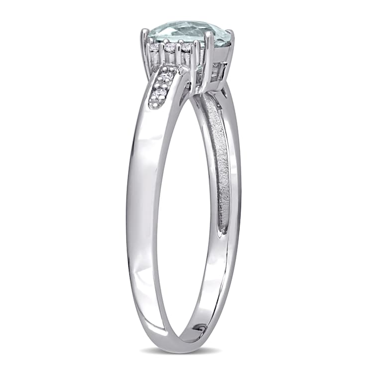 Aquamarine 10K White Gold Ring 1.35ctw