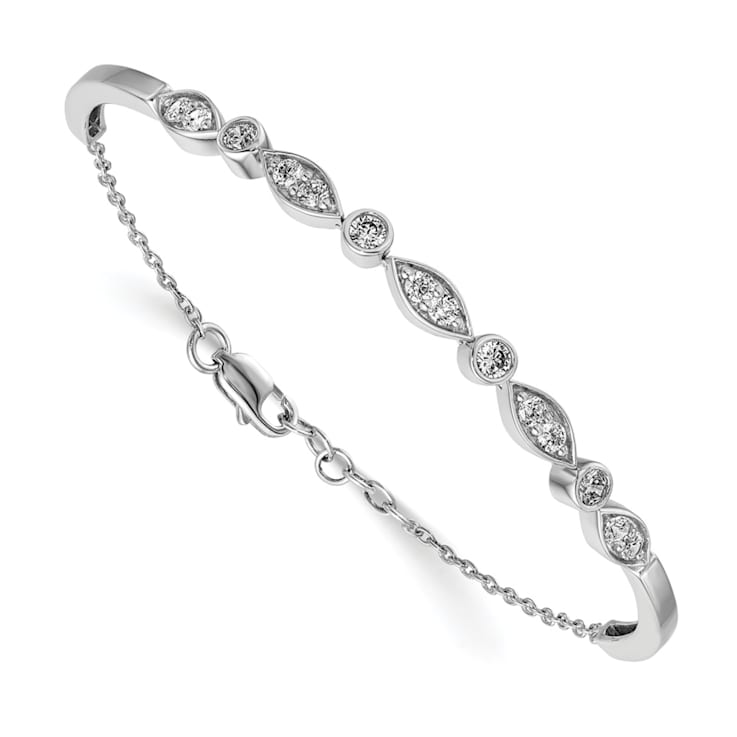 14K White Gold Lab Grown Diamond VS/SI GH, Bangle Bracelet